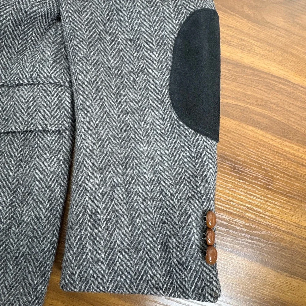 Andhurst‎ Harris Tweed Blazer Jacket Herringbone Scottish Wool Elbow Patches 41R